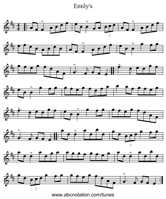 Emily's - staff notation
