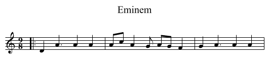 Eminem - staff notation