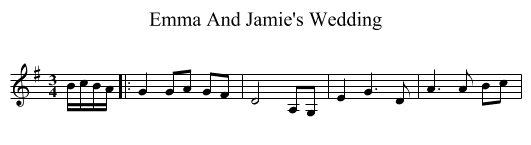 Emma And Jamie's Wedding - staff notation