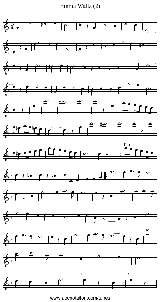 Emma Waltz (2) - staff notation
