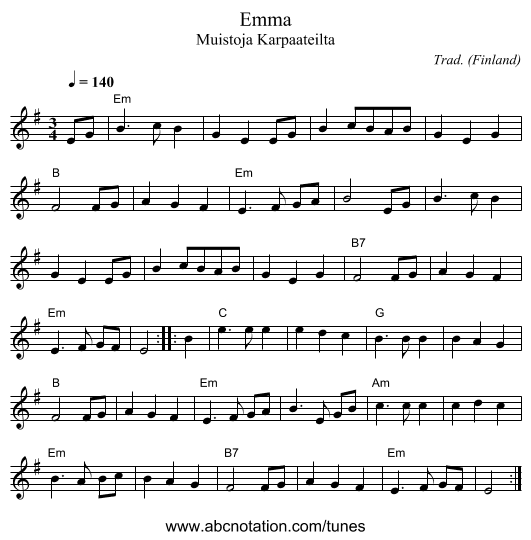Emma - staff notation