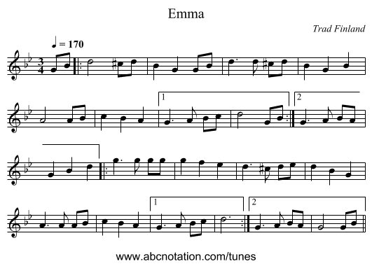 Emma - staff notation
