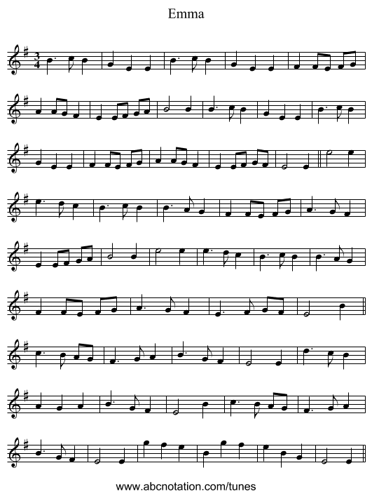 Emma - staff notation