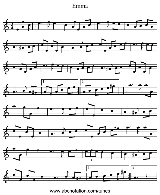 Emma - staff notation