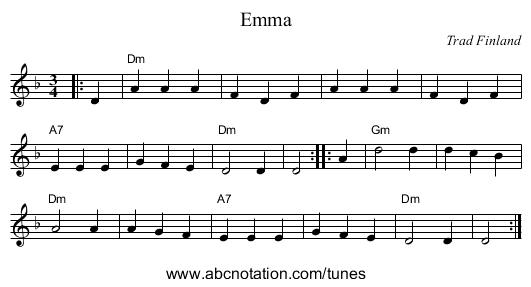Emma - staff notation
