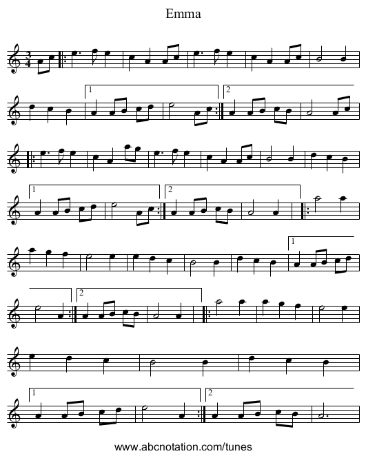 Emma - staff notation