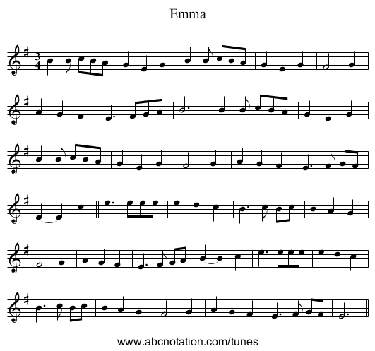 Emma - staff notation