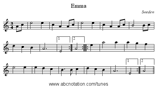 Emma - staff notation