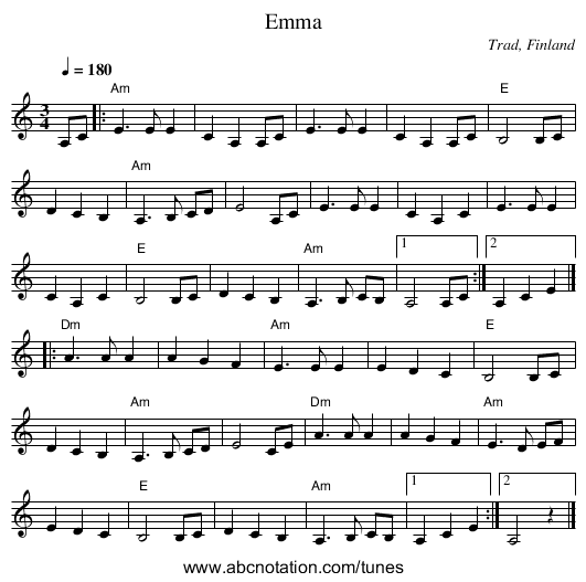 Emma - staff notation