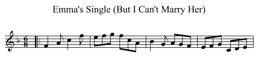 Emma's Single (But I Can't Marry Her) - staff notation