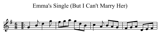 Emma's Single (But I Can't Marry Her) - staff notation