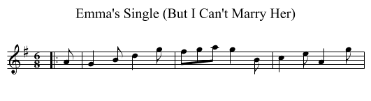 Emma's Single (But I Can't Marry Her) - staff notation