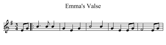 Emma's Valse - staff notation