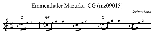 Emmenthaler Mazurka  CG (mz09015) - staff notation