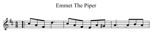Emmet The Piper - staff notation
