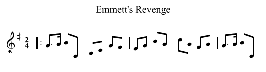 Emmett's Revenge - staff notation