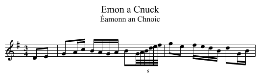 Emon a Cnuck - staff notation