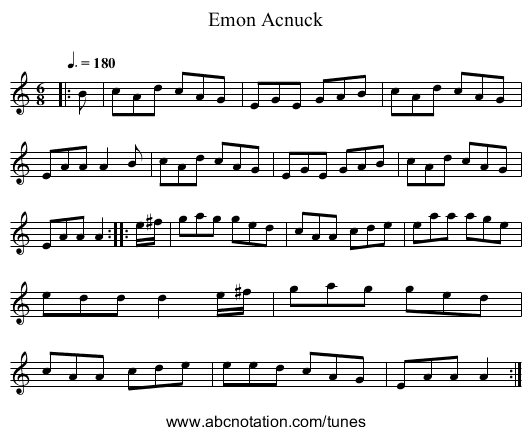 Emon Acnuck - staff notation