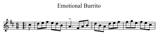 Emotional Burrito - staff notation