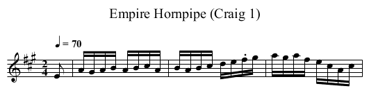 Empire Hornpipe (Craig 1) - staff notation