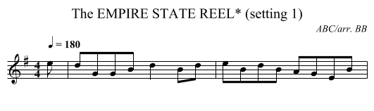 EMPIRE STATE REEL* (setting 1), The - staff notation