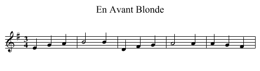 En Avant Blonde - staff notation