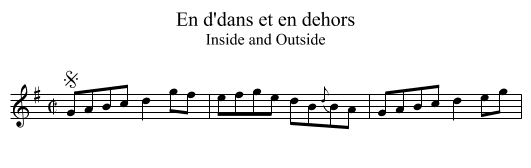 En d'dans et en dehors - staff notation
