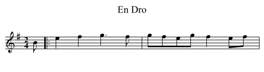 En Dro - staff notation