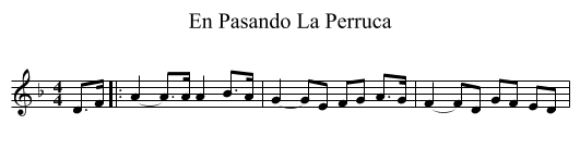 En Pasando La Perruca - staff notation