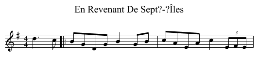 En Revenant De Sept?-?Îles - staff notation