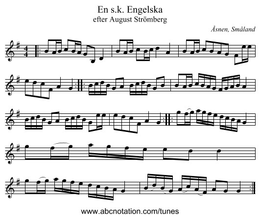 En s.k. Engelska - staff notation