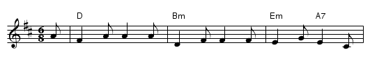 En s&oslash;mann har sin enegang - staff notation
