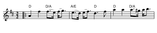 En, to og tri (ringlender) - staff notation