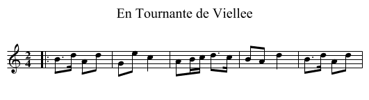En Tournante de Viellee - staff notation