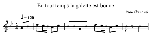 En tout temps la galette est bonne - staff notation
