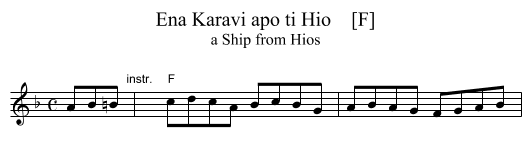 Ena Karavi apo ti Hio    [F] - staff notation