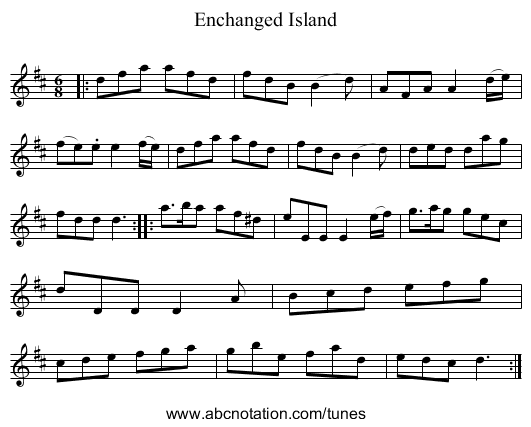 Enchanged Island - staff notation