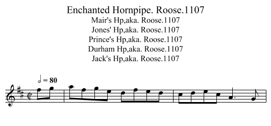 Enchanted Hornpipe. Roose.1107 - staff notation