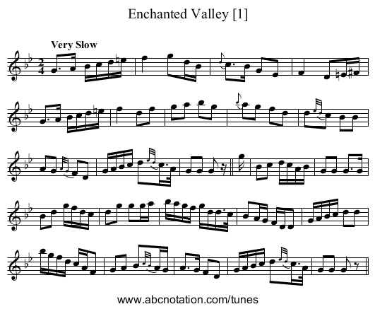Enchanted Valley [1] - staff notation