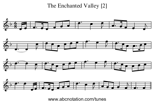 Enchanted Valley [2], The - staff notation