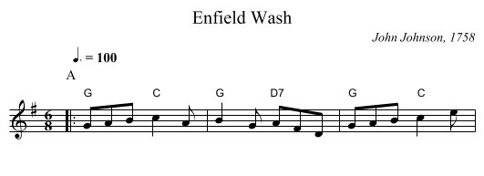 Enfield Wash - staff notation