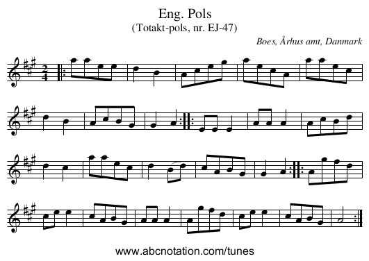 Eng. Pols - staff notation