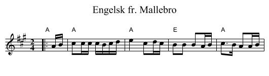Engelsk fr. Mallebro - staff notation