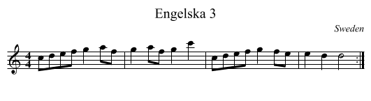 Engelska 3 - staff notation