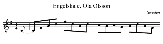 Engelska e. Ola Olsson - staff notation