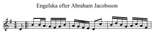Engelska efter Abraham Jacobsson - staff notation