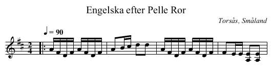 Engelska efter Pelle Ror - staff notation