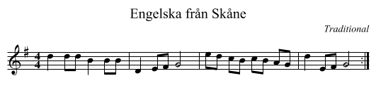Engelska från Skåne - staff notation