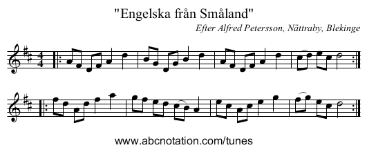 Engelska från Småland - staff notation