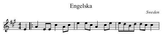 Engelska - staff notation